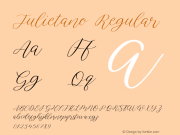 Julietano Version 1.00;September 12, 2020;FontCreator 11.5.0.2430 64-bit Font Sample