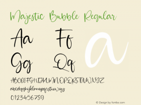 Majestic Bubble Version 1.00;September 12, 2020;FontCreator 11.5.0.2430 64-bit图片样张