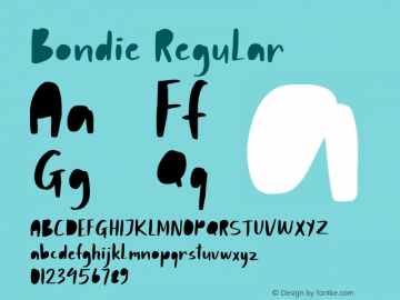 Bondie Version 1.001 Font Sample