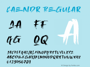 Caendr Version 1.00;September 10, 2020;FontCreator 11.5.0.2430 64-bit图片样张
