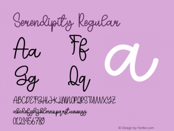 Serendipity Version 1.00;August 19, 2020;FontCreator 11.5.0.2430 64-bit Font Sample
