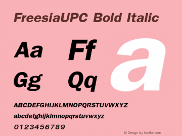 FreesiaUPC Bold Italic Version 2.20图片样张