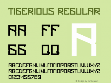 Tigerious Version 1.00;September 11, 2020;FontCreator 11.5.0.2430 64-bit图片样张