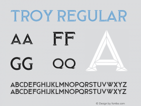 Troy Regular Version 1.000 Font Sample