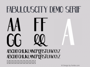 Fabulouscity Demo Serif Version 1.001;Fontself Maker 3.5.1图片样张