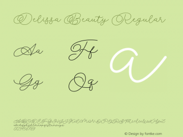 Delissa Beauty Version 0.00;September 16, 2020;FontCreator 11.5.0.2427 64-bit图片样张