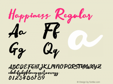 Happiness Version 1.002;Fontself Maker 3.5.1 Font Sample