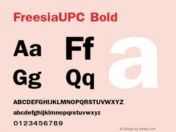 FreesiaUPC Bold Version 5.05 Font Sample