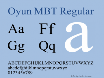 Oyun MBT Version 1.020;hotconv 1.0.109;makeotfexe 2.5.65594 Font Sample