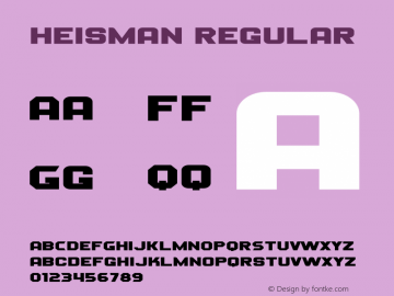 Heisman Version 1.00;October 23, 2020;FontCreator 12.0.0.2555 64-bit Font Sample