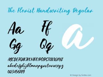 The Florist Handwriting Regular Version 1.000 Font Sample