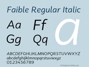 Faible-RegularItalic Version 1.000 | wf-rip DC20190810 Font Sample