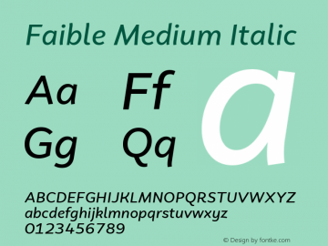 Faible-MediumItalic Version 1.000 | wf-rip DC20190810图片样张