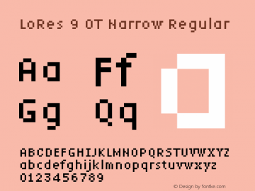LoRes9OTNarrow-Regular Version 001.000 2001 Font Sample