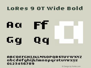 LoRes9OTWide-Bold Version 001.000 2001 Font Sample