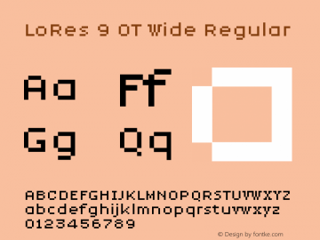 LoRes9OTWide-Regular Version 001.000 2001 Font Sample