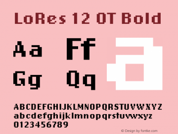 LoRes12OT-Bold Version 001.000 2001 Font Sample