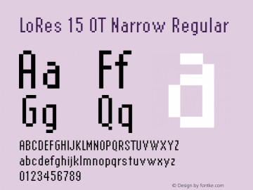 LoRes15OTNarrow-Regular Version 001.000 2001 Font Sample