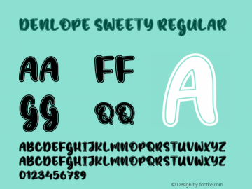 Denlope Sweety Version 1.00;October 10, 2020;FontCreator 11.5.0.2422 64-bit Font Sample