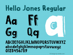 Hello Jones Version 1.00;October 30, 2020;FontCreator 13.0.0.2683 64-bit图片样张