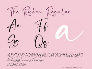 The Rickon Version 1.00;November 17, 2020;FontCreator 12.0.0.2525 64-bit Font Sample