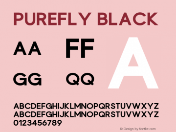 Purefly Black Version 1.00;November 15, 2020;FontCreator 12.0.0.2525 64-bit图片样张