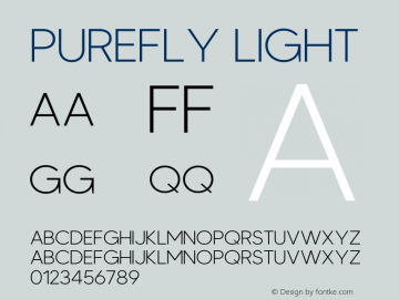 Purefly Light Version 1.00;November 15, 2020;FontCreator 12.0.0.2525 64-bit图片样张