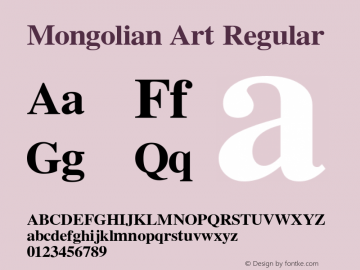 Mongolian Art Version 1.00 Font Sample