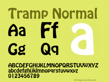 Tramp Normal 1.0/1995: 2.0/2001 Font Sample