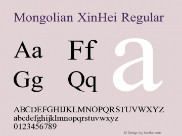 Mongolian XinHei 1.1图片样张