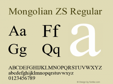 Mongolian ZS Regular 图片样张