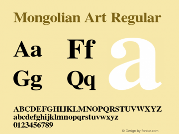 Mongolian Art Version 1.00 Font Sample