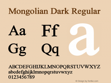 Mongolian Dark Regular 图片样张