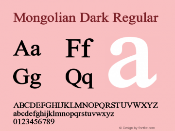 Mongolian Dark Regular 图片样张