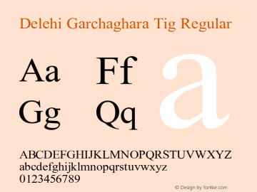 Delehi Garchaghara Tig Version 1.000;hotconv 1.0.111;makeotfexe 2.5.65597 Font Sample