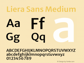 Liera Sans Medium Version 1.006;November 5, 2020;FontCreator 13.0.0.2655 64-bit; ttfautohint (v1.6) Font Sample