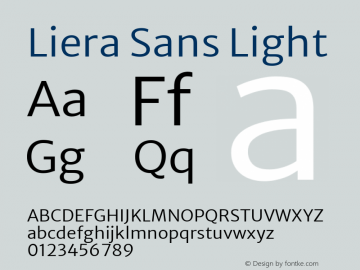 Liera Sans Light Version 1.006;November 5, 2020;FontCreator 13.0.0.2655 64-bit; ttfautohint (v1.6) Font Sample