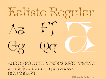 Kaliste Regular Version 2.002;hotconv 1.0.109;makeotfexe 2.5.65596 Font Sample