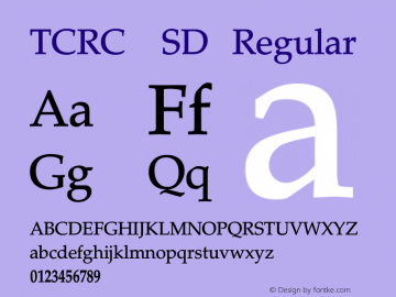 TCRC-SD Version 1.00;January 4, 2020;FontCreator 12.0.0.2547 64-bit Font Sample