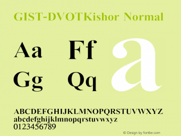GIST-DVOTKishor Normal 12.00 Font Sample