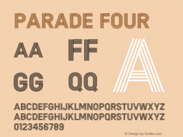 Parade Four Version 3.000;hotconv 1.0.109;makeotfexe 2.5.65596 Font Sample