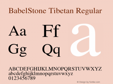 BabelStone Tibetan Version 10.005 July 7, 2020 Font Sample