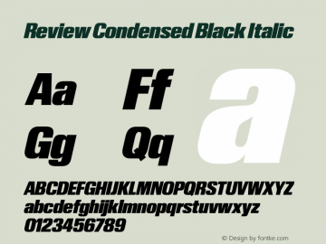 ReviewCondensed-BlackItalic Version 1.001 2020 | wf-rip DC20201005 Font Sample
