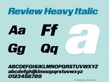 Review-HeavyItalic Version 1.001 2020 | wf-rip DC20201005 Font Sample