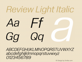 Review-LightItalic Version 1.001 2020 | wf-rip DC20201005 Font Sample