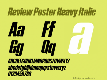 Review Poster Heavy Italic Version 1.001 2020 | wf-rip DC20201005 Font Sample