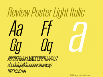Review Poster Light Italic Version 1.001 2020 | wf-rip DC20201005 Font Sample