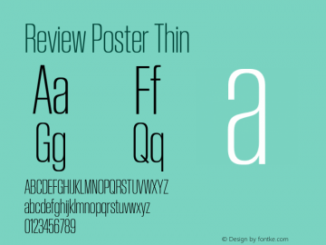 Review Poster Thin Version 1.001 2020 | wf-rip DC20201005 Font Sample