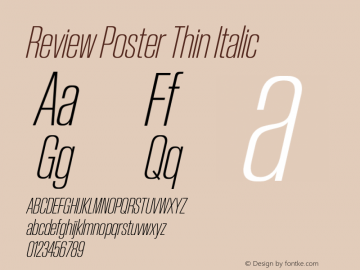 Review Poster Thin Italic Version 1.001 2020 | wf-rip DC20201005 Font Sample