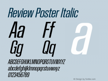 Review Poster Regular Italic Version 1.001 2020 | wf-rip DC20201005 Font Sample